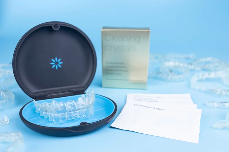 Invisalign cleaning crystals are specifically designed to clean Invisalign aligners by removing bacteria, plaque, and built-up residue.