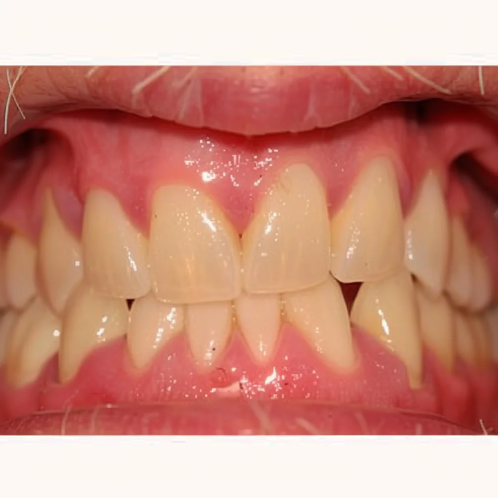 Receding gums causing tooth sensitivity.